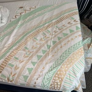 Mint green & gold wall tapestry
